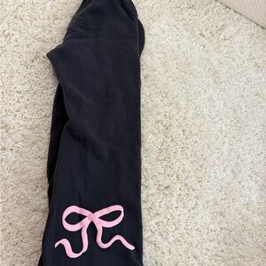 Edikted Black Joggers with Pink Bow